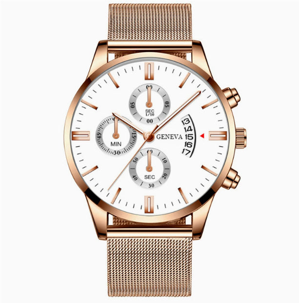 Mens Business Luxury Watches For Men Mesh Band Quartz Watch